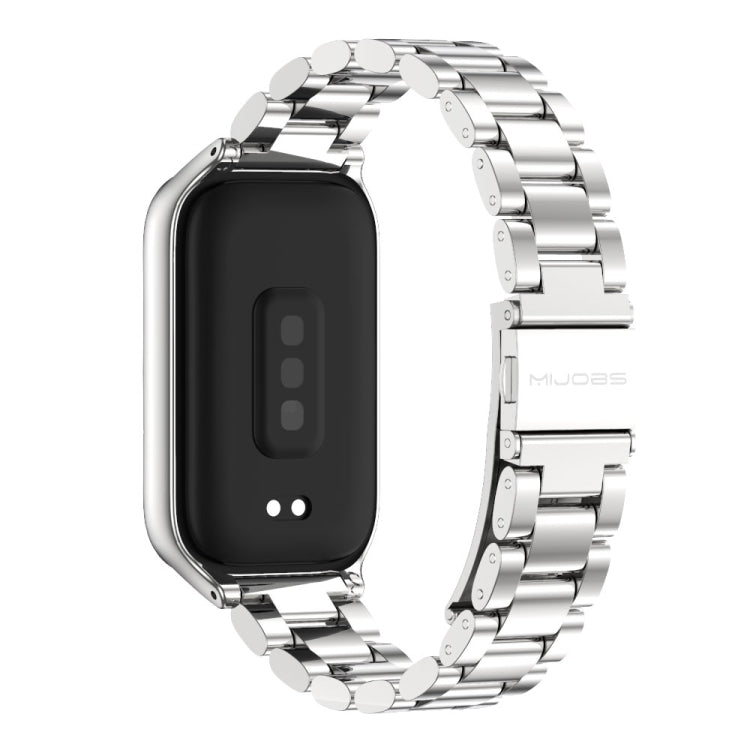 For Xiaomi Smart Band 9 Active / Redmi Band 3 Mijobs Metal Shell Three-Bead Stainless Steel Watch Band