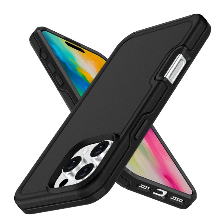 For iPhone 16 Pro Max Shockproof MagSafe Armor PC Hybrid TPU Phone Case