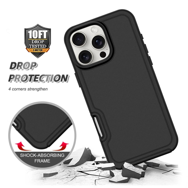 For iPhone 16 Pro Max Shockproof MagSafe Armor PC Hybrid TPU Phone Case