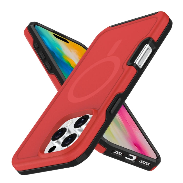 For iPhone 16 Pro Max Shockproof MagSafe Armor PC Hybrid TPU Phone Case