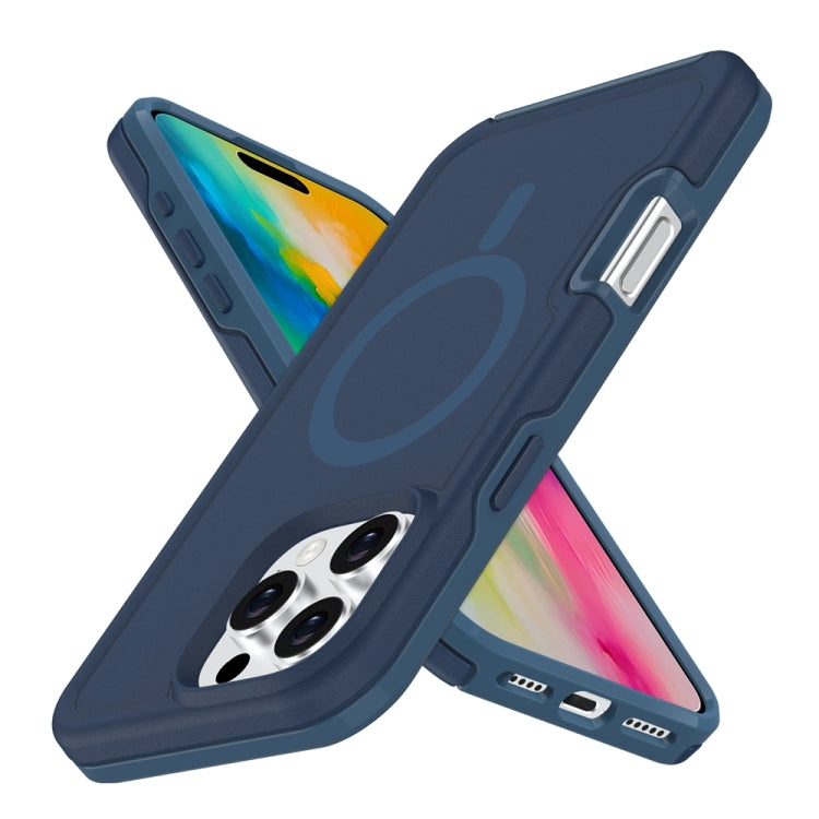 For iPhone 16 Pro Max Shockproof MagSafe Armor PC Hybrid TPU Phone Case