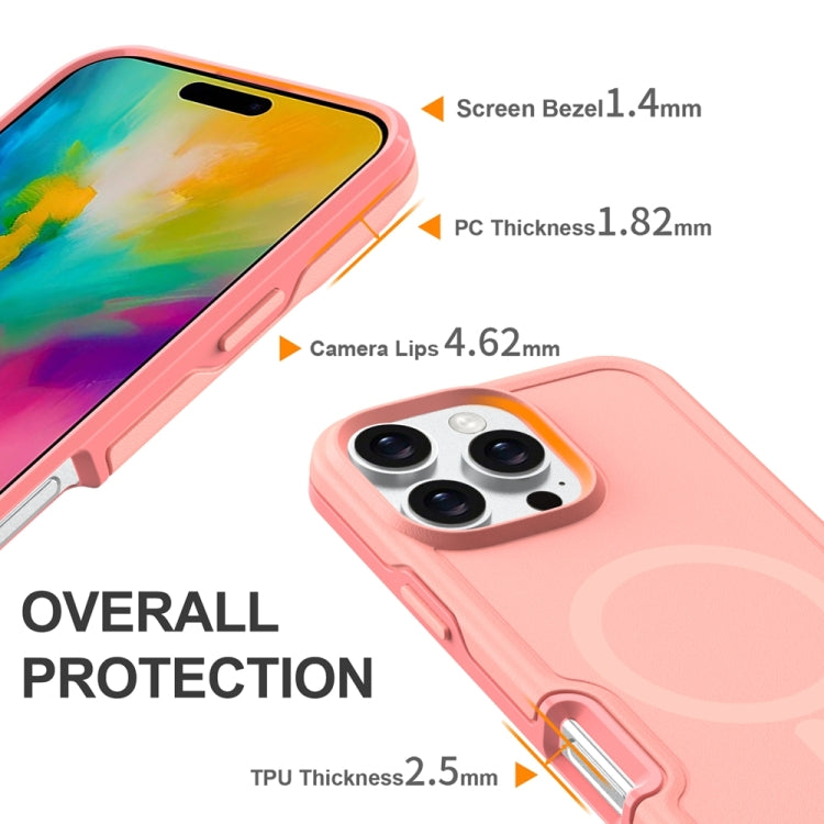 For iPhone 16 Pro Max Shockproof MagSafe Armor PC Hybrid TPU Phone Case