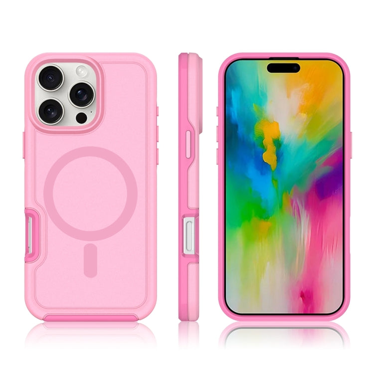 For iPhone 16 Pro Shockproof MagSafe Armor PC Hybrid TPU Phone Case