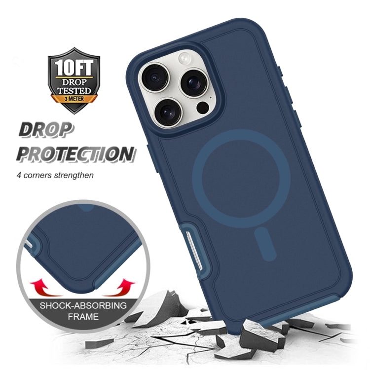 For iPhone 16 Pro Shockproof MagSafe Armor PC Hybrid TPU Phone Case