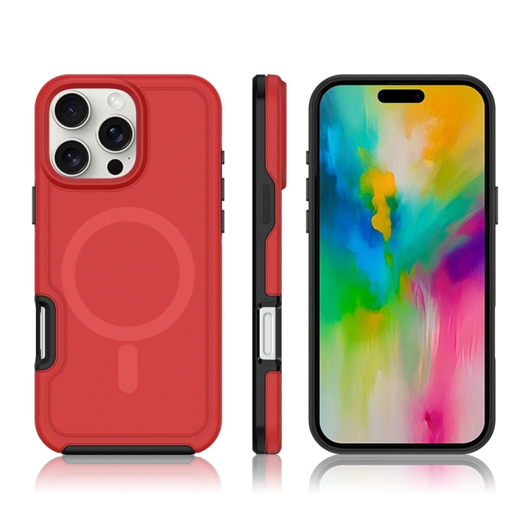 For iPhone 16 Plus Shockproof MagSafe Armor PC Hybrid TPU Phone Case