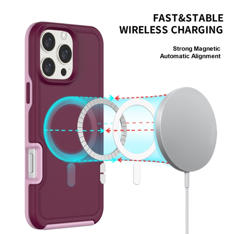 For iPhone 16 Plus Shockproof MagSafe Armor PC Hybrid TPU Phone Case