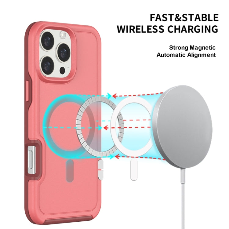 For iPhone 16 Plus Shockproof MagSafe Armor PC Hybrid TPU Phone Case