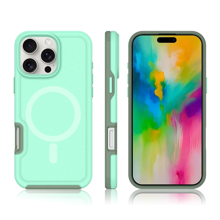 For iPhone 16 Plus Shockproof MagSafe Armor PC Hybrid TPU Phone Case