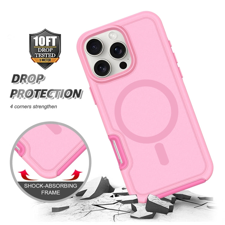 For iPhone 16 Shockproof MagSafe Armor PC Hybrid TPU Phone Case