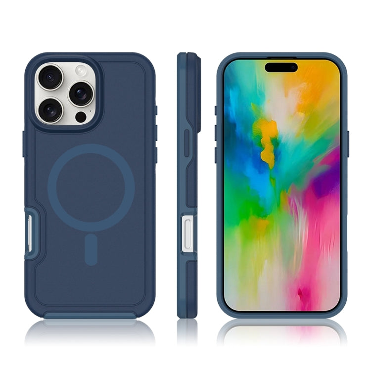 For iPhone 16 Shockproof MagSafe Armor PC Hybrid TPU Phone Case