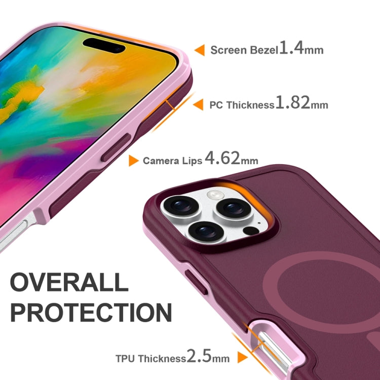 For iPhone 16 Shockproof MagSafe Armor PC Hybrid TPU Phone Case