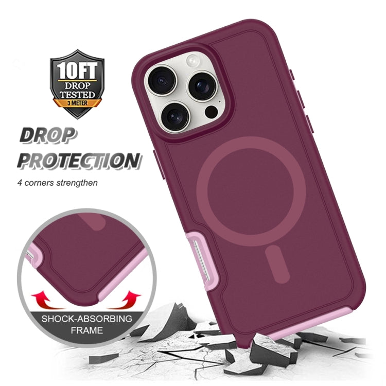 For iPhone 16 Shockproof MagSafe Armor PC Hybrid TPU Phone Case