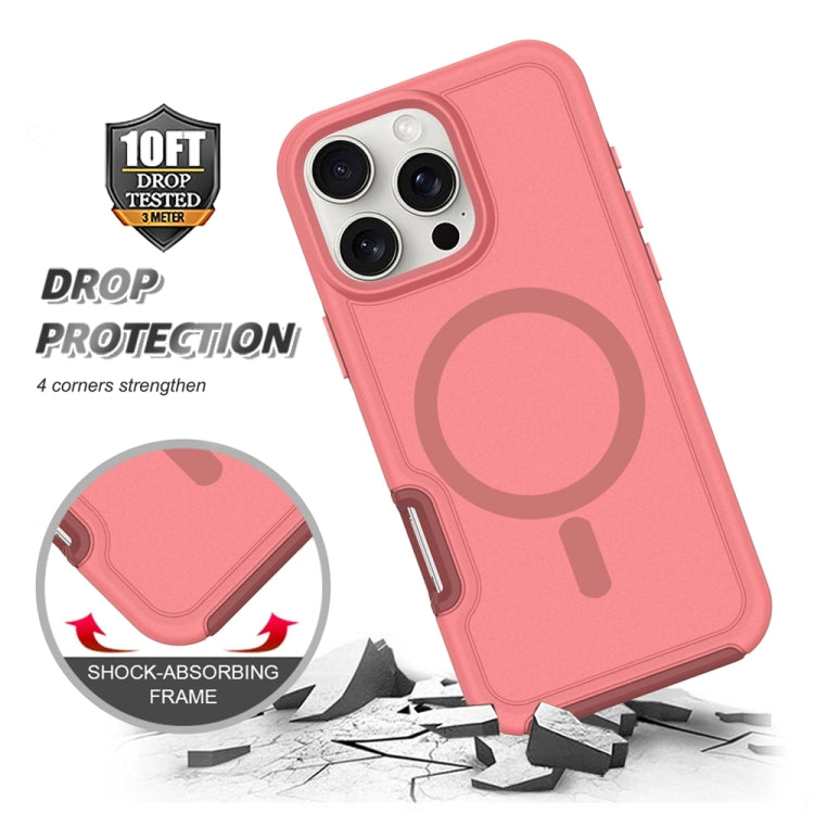 For iPhone 16 Shockproof MagSafe Armor PC Hybrid TPU Phone Case