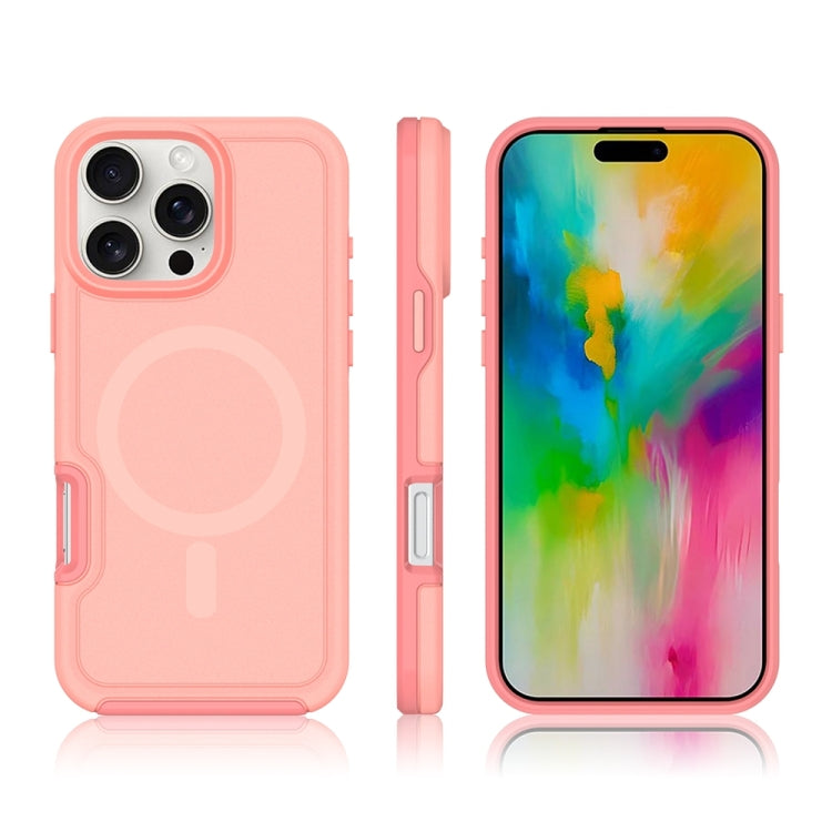 For iPhone 16 Shockproof MagSafe Armor PC Hybrid TPU Phone Case