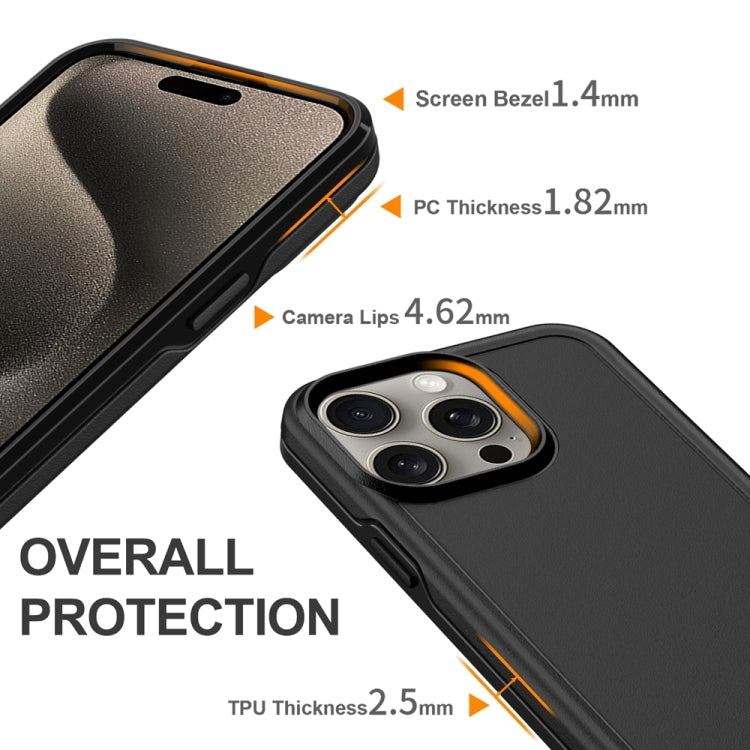For iPhone 15 Pro Max Shockproof MagSafe Armor PC Hybrid TPU Phone Case
