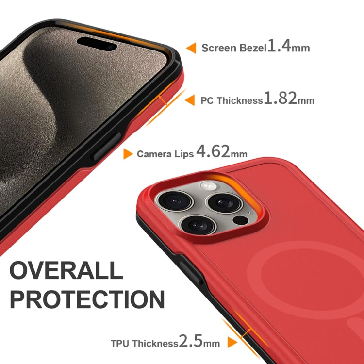 For iPhone 15 Pro Max Shockproof MagSafe Armor PC Hybrid TPU Phone Case