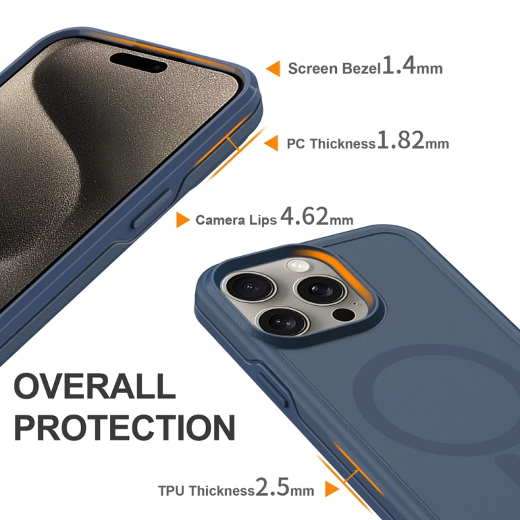 For iPhone 15 Pro Max Shockproof MagSafe Armor PC Hybrid TPU Phone Case