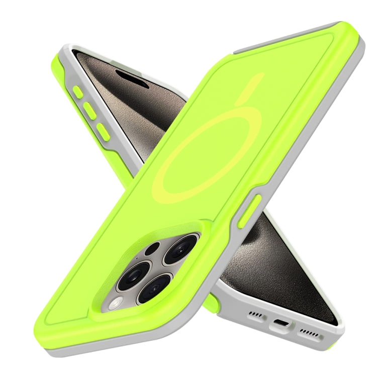 For iPhone 15 Pro Max Shockproof MagSafe Armor PC Hybrid TPU Phone Case