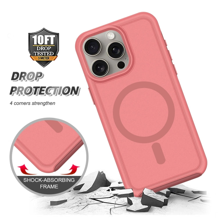 For iPhone 15 Pro Max Shockproof MagSafe Armor PC Hybrid TPU Phone Case