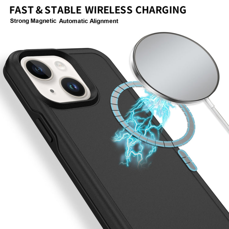 For iPhone 15 Plus Shockproof MagSafe Armor PC Hybrid TPU Phone Case
