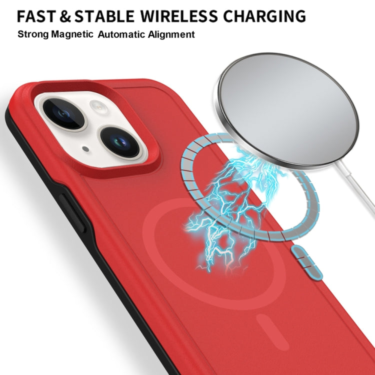 For iPhone 15 Plus Shockproof MagSafe Armor PC Hybrid TPU Phone Case