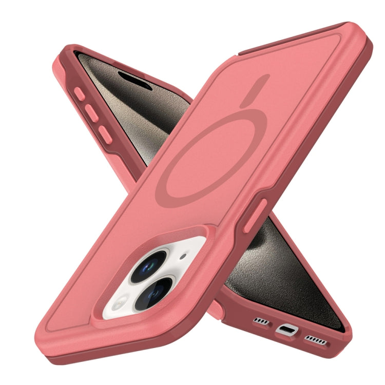 For iPhone 15 Plus Shockproof MagSafe Armor PC Hybrid TPU Phone Case