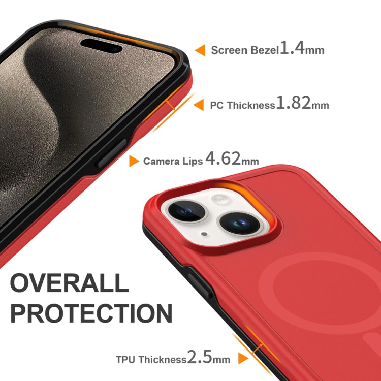 For iPhone 15 Shockproof MagSafe Armor PC Hybrid TPU Phone Case