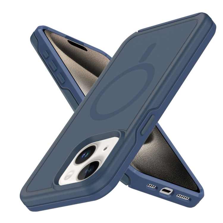 For iPhone 15 Shockproof MagSafe Armor PC Hybrid TPU Phone Case
