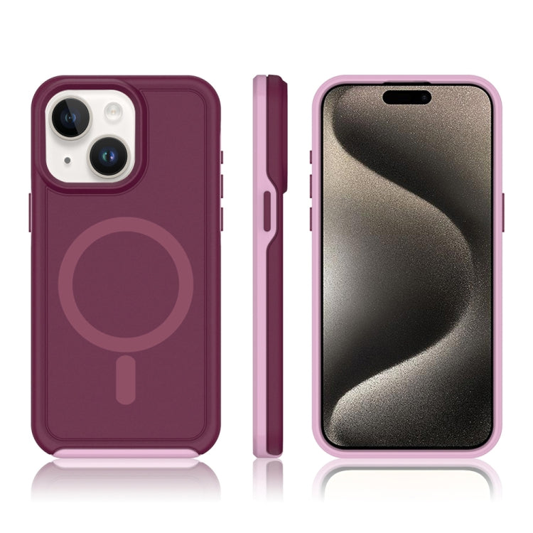 For iPhone 15 Shockproof MagSafe Armor PC Hybrid TPU Phone Case