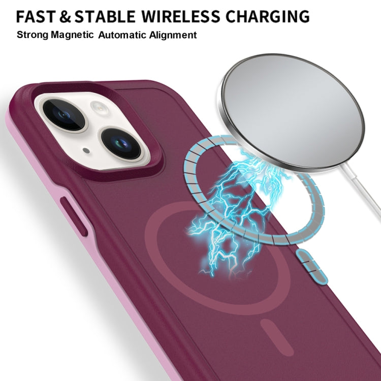 For iPhone 15 Shockproof MagSafe Armor PC Hybrid TPU Phone Case