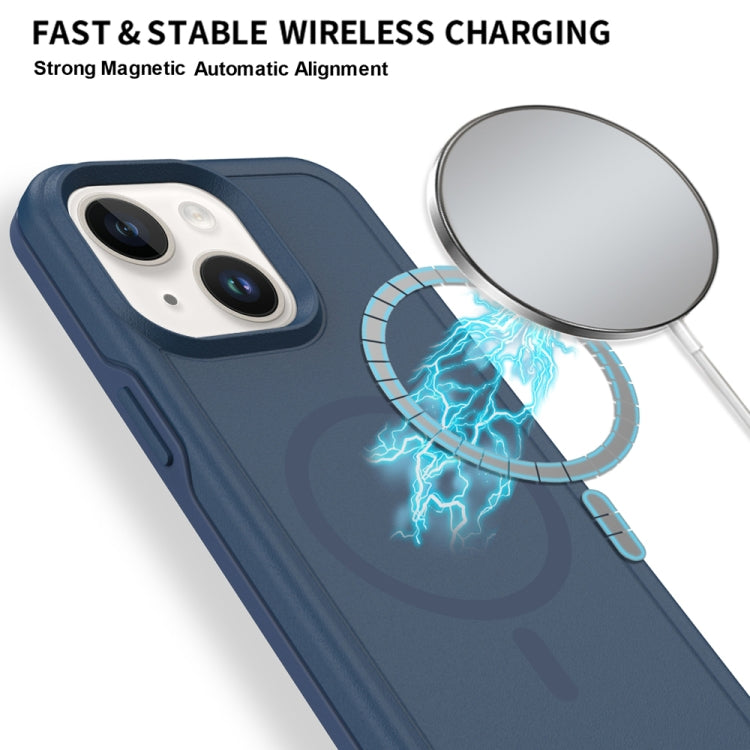 For iPhone 14 Plus Shockproof MagSafe Armor PC Hybrid TPU Phone Case