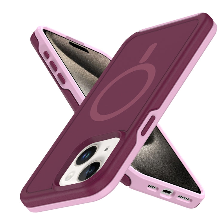 For iPhone 14 Plus Shockproof MagSafe Armor PC Hybrid TPU Phone Case