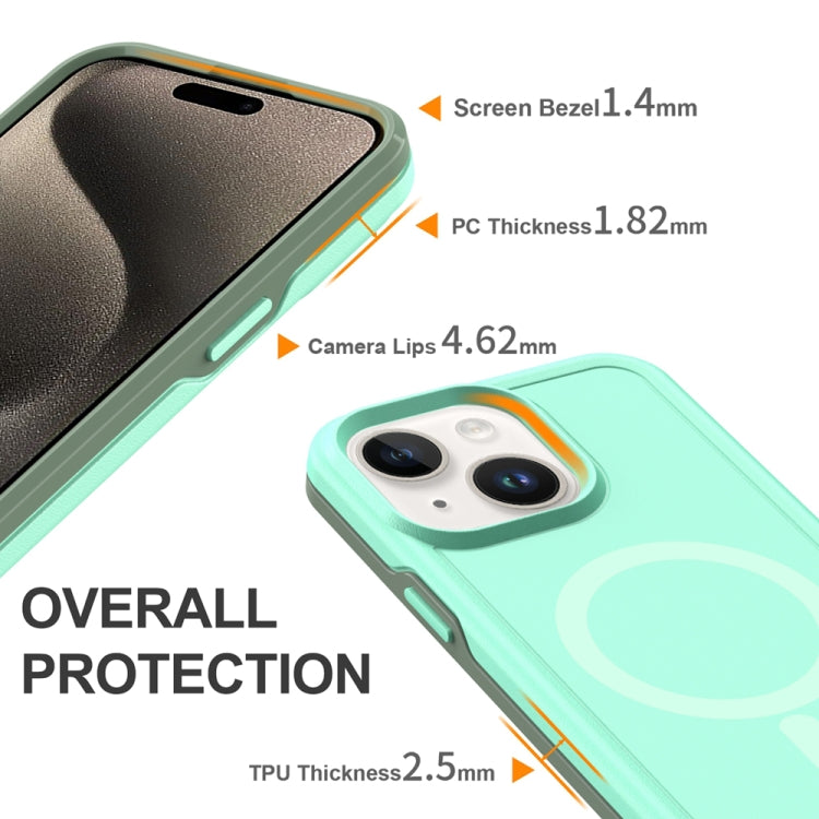 For iPhone 14 Plus Shockproof MagSafe Armor PC Hybrid TPU Phone Case