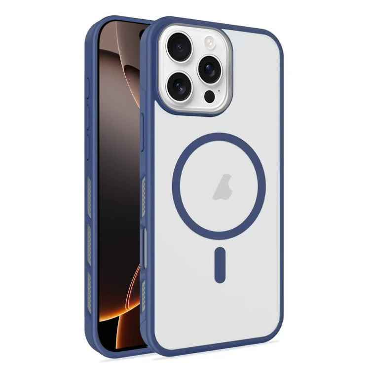For iPhone 16 Pro Max Frosted Translucent Side Ice Fog Cooling MagSafe Phone Case