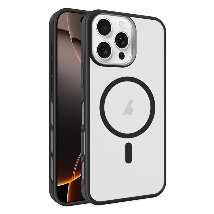 For iPhone 16 Pro Frosted Translucent Side Ice Fog Cooling MagSafe Phone Case