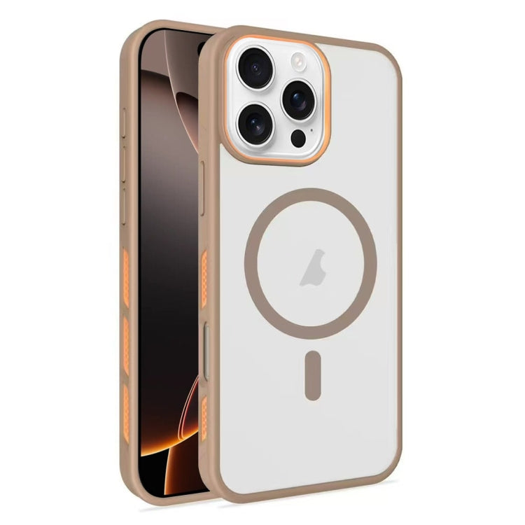 For iPhone 16 Pro Frosted Translucent Side Ice Fog Cooling MagSafe Phone Case