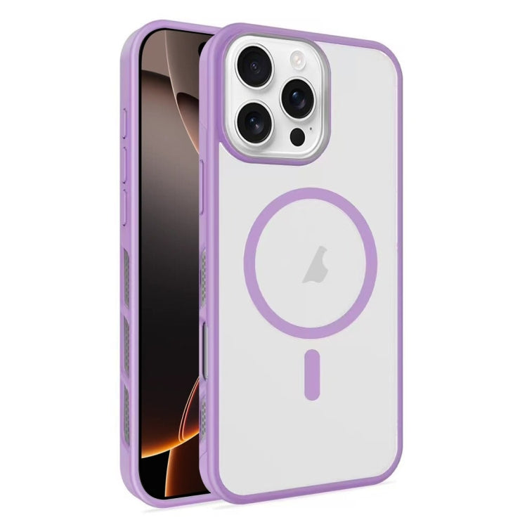 For iPhone 16 Pro Frosted Translucent Side Ice Fog Cooling MagSafe Phone Case