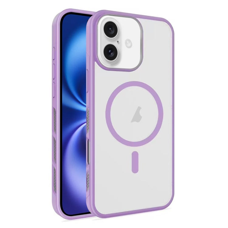 For iPhone 16 Plus Frosted Translucent Side Ice Fog Cooling MagSafe Phone Case