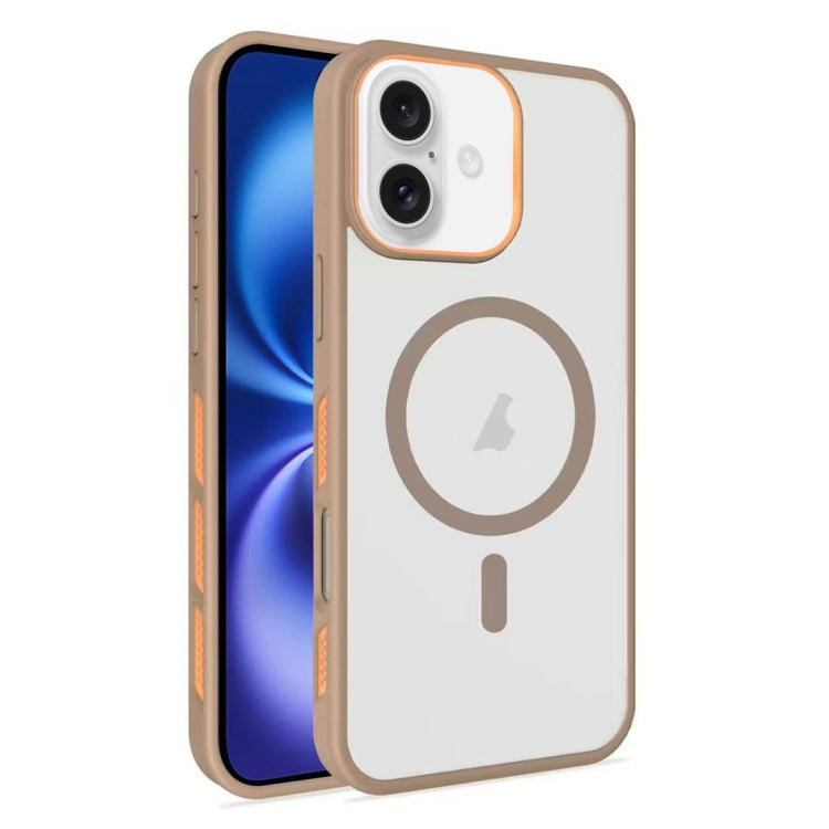 For iPhone 16 Frosted Translucent Side Ice Fog Cooling MagSafe Phone Case