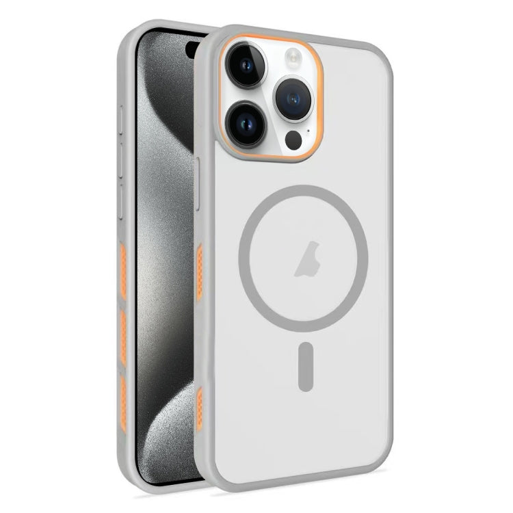 For iPhone 15 Pro Max Frosted Translucent Side Ice Fog Cooling MagSafe Phone Case
