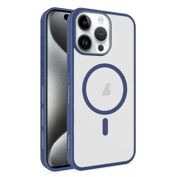 For iPhone 15 Pro Max Frosted Translucent Side Ice Fog Cooling MagSafe Phone Case
