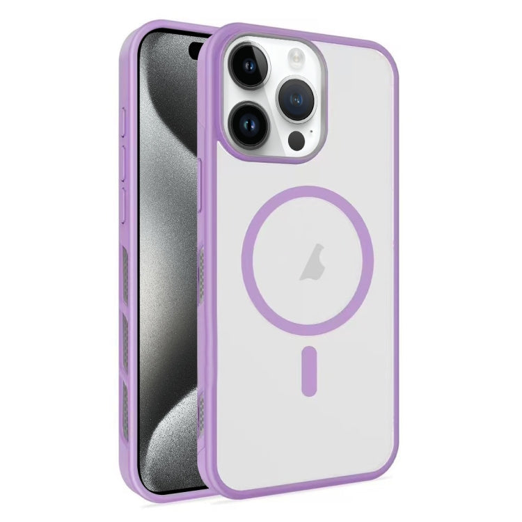 For iPhone 15 Pro Frosted Translucent Side Ice Fog Cooling MagSafe Phone Case