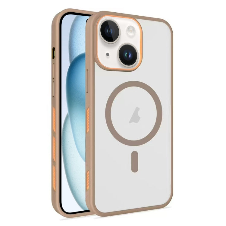 For iPhone 15 Frosted Translucent Side Ice Fog Cooling MagSafe Phone Case