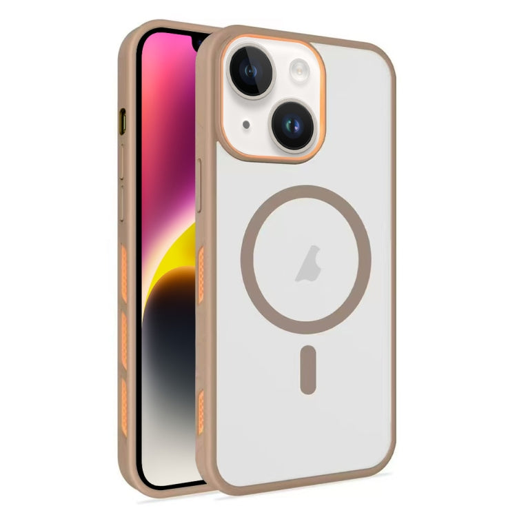 For iPhone 14 Plus Frosted Translucent Side Ice Fog Cooling MagSafe Phone Case