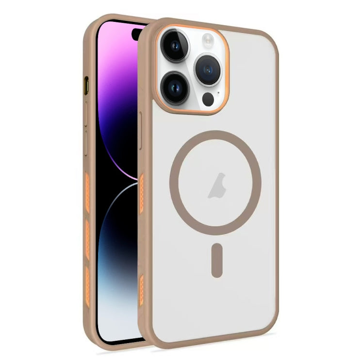 For iPhone 14 Pro Max Frosted Translucent Side Ice Fog Cooling MagSafe Phone Case