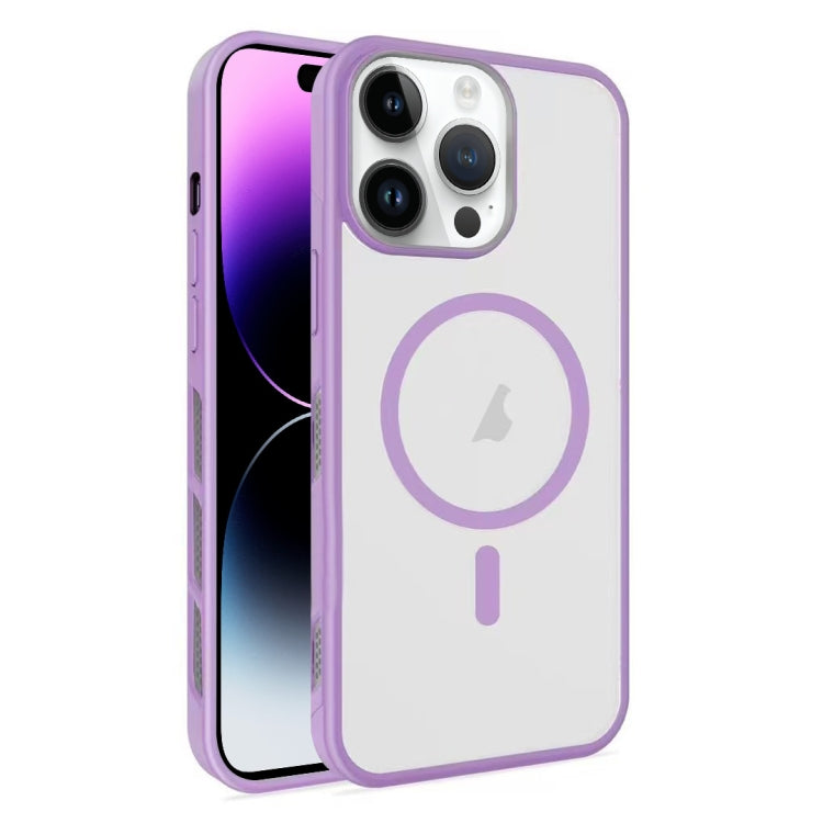 For iPhone 14 Pro Max Frosted Translucent Side Ice Fog Cooling MagSafe Phone Case
