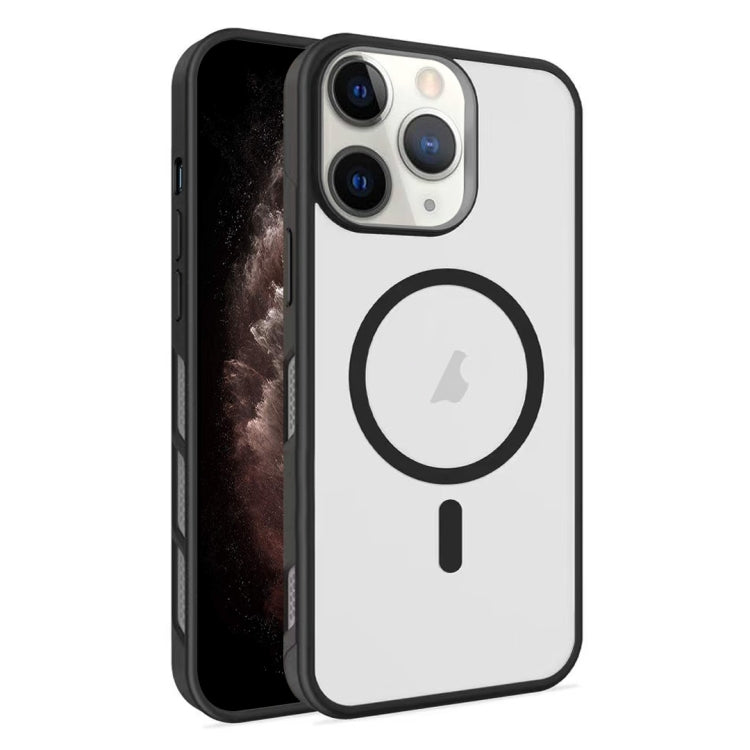 For iPhone 11 Pro Max Frosted Translucent Side Ice Fog Cooling MagSafe Phone Case
