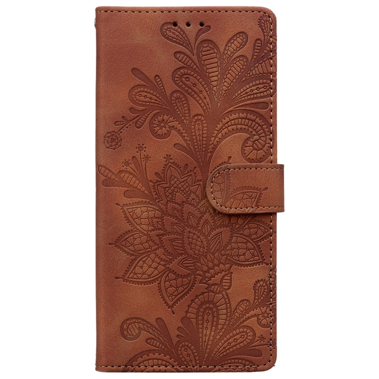 For Redmi Note 12 4G Global Lace Floral Embossed Magnetic Buckle PU Phone Case With Wrist Strap