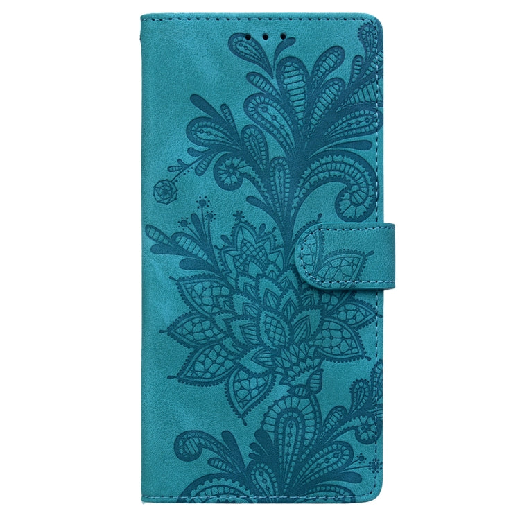 For Samsung Galaxy S21+ 5G Lace Floral Embossed Magnetic Buckle PU Phone Case With Wrist Strap