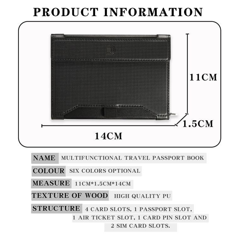 Multifunctional Travel Document Bag RFID Anti-Theft Passport Book